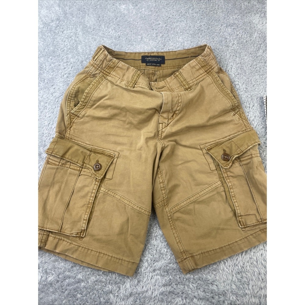 American Eagle Cargo Shorts Mens 26 Khaki Tan Next Level Flex Utility Pocket